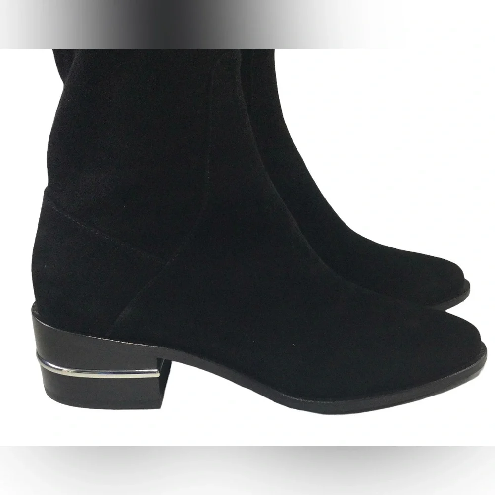 PAIGE Jacey Over The Knee Stretch Boots Black Suede Size 8.5 New With Box